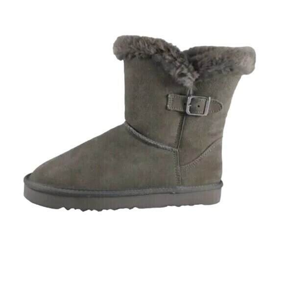 Booties Shoes - Style & Co. Womens Tiny 2 Gray Suede Winter Boots Shoes Size 9 Medium Booties.